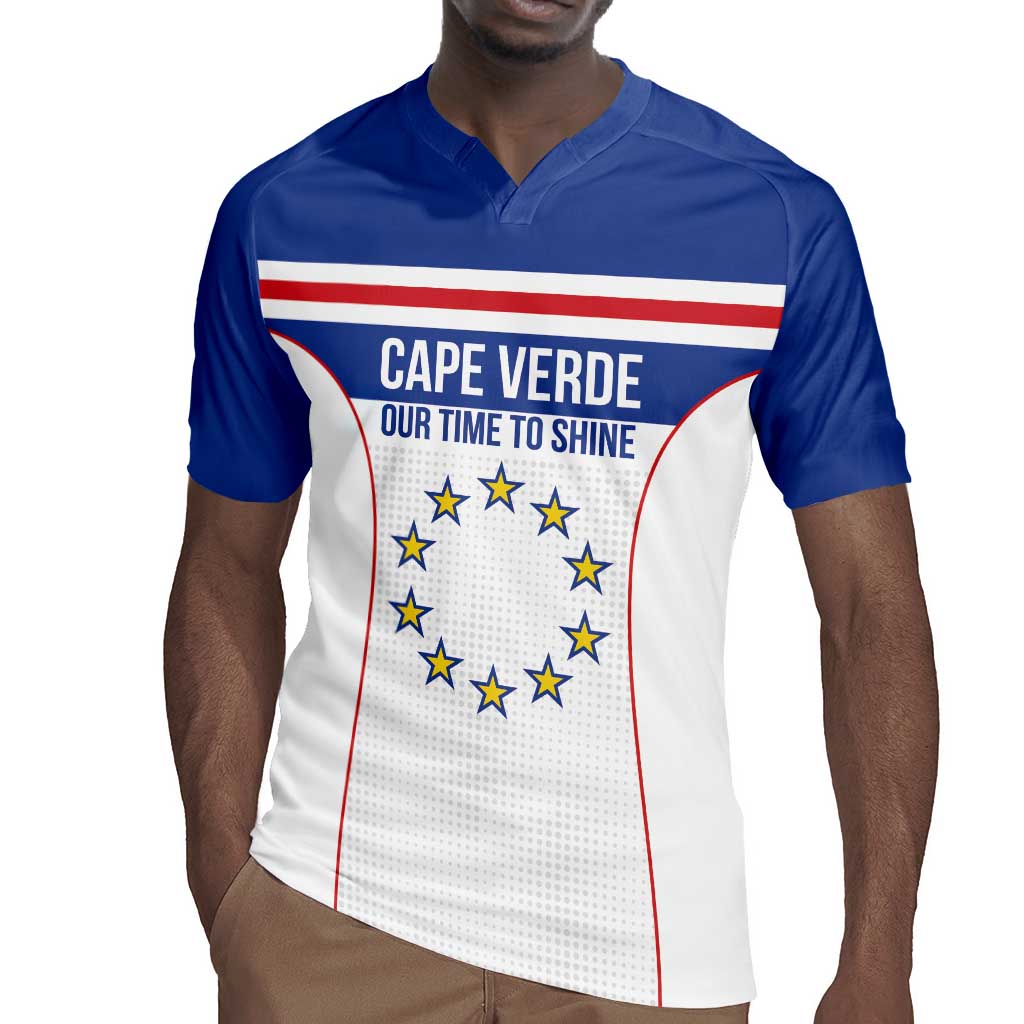 Custom Cape Verde Pride Rugby Jersey Blue Sharks Rising - African Pride