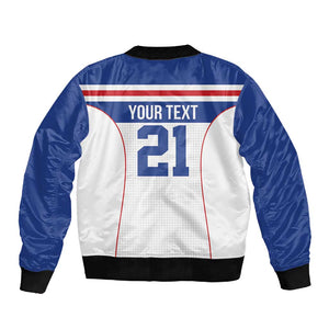 Custom Cape Verde Pride Sleeve Zip Bomber Jacket Blue Sharks Rising - African Pride