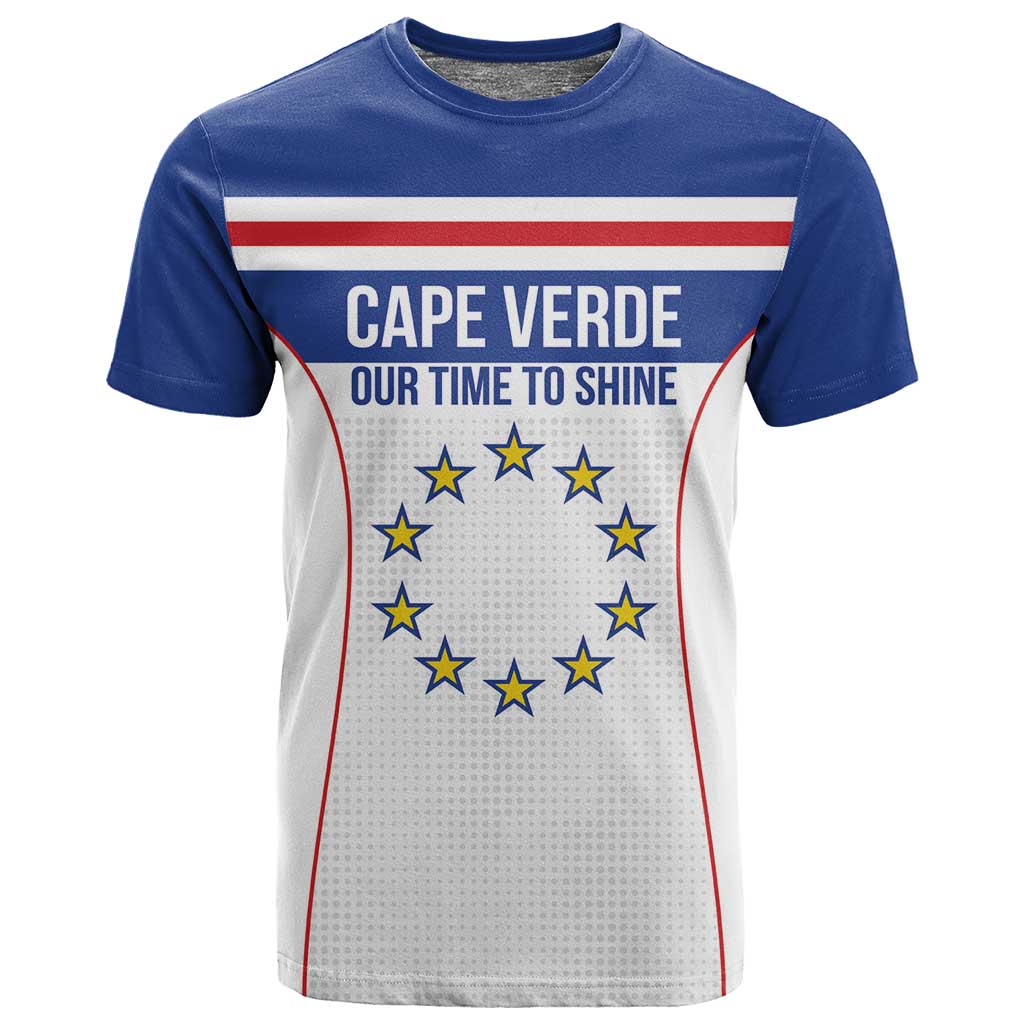Custom Cape Verde Pride T shirt Blue Sharks Rising - African Pride