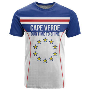 Custom Cape Verde Pride T shirt Blue Sharks Rising - African Pride