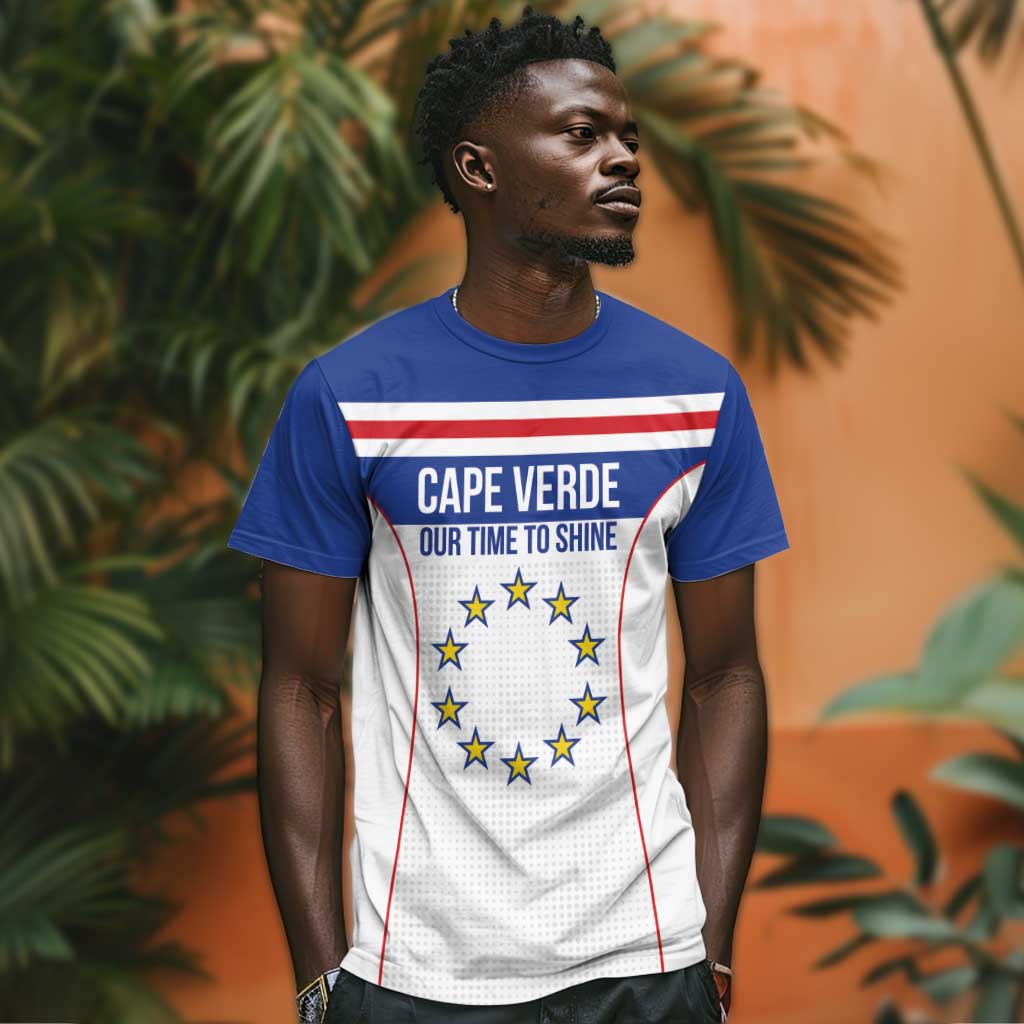 Custom Cape Verde Pride T shirt Blue Sharks Rising - African Pride