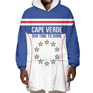 Custom Cape Verde Pride Wearable Blanket Hoodie Blue Sharks Rising - African Pride