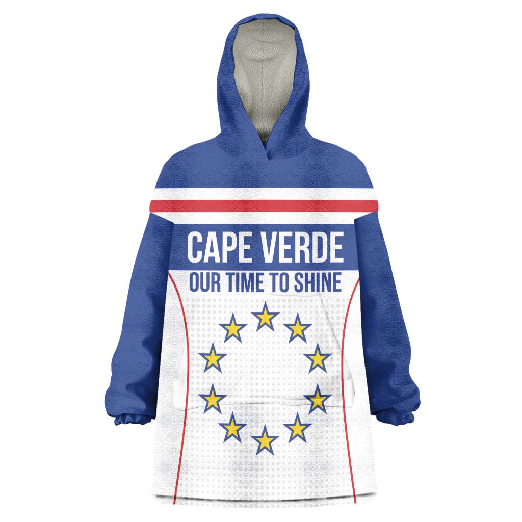 Custom Cape Verde Pride Wearable Blanket Hoodie Blue Sharks Rising - African Pride