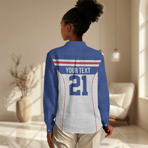 Custom Cape Verde Pride Women Casual Shirt Blue Sharks Rising - African Pride