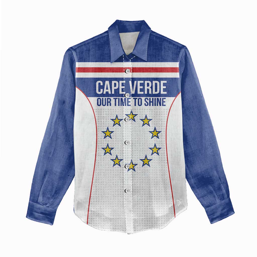 Custom Cape Verde Pride Women Casual Shirt Blue Sharks Rising - African Pride