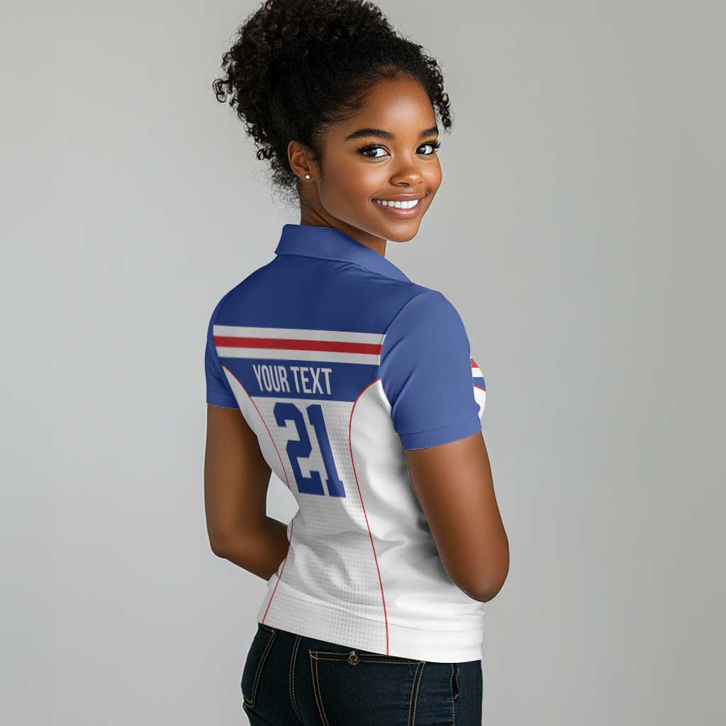 Custom Cape Verde Pride Women Polo Shirt Blue Sharks Rising - African Pride