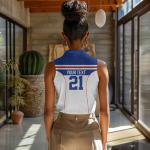 Custom Cape Verde Pride Women Sleeveless Polo Shirt Blue Sharks Rising - African Pride