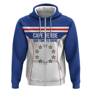 Custom Cape Verde Pride Zip Hoodie Blue Sharks Rising - African Pride