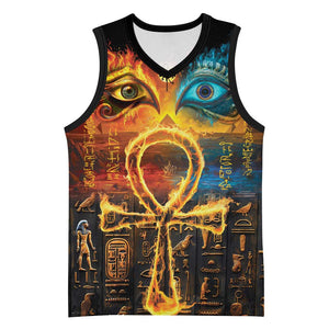 Eye of Ra and Eye of Horus Basketball Jersey Power and Magic Ancient Egyptian Mythology - African Pride