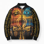Eye of Ra and Eye of Horus Bomber Puffer Jacket Power and Magic Ancient Egyptian Mythology