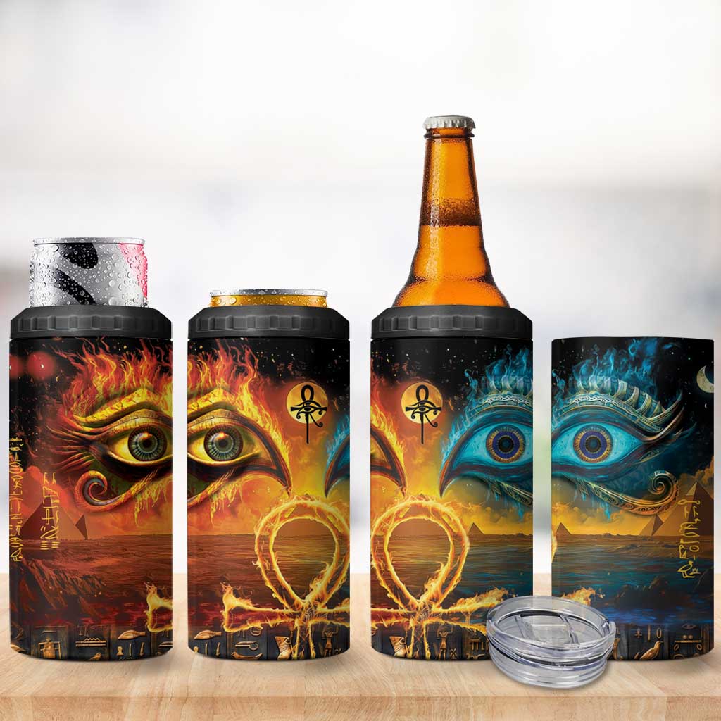 Eye of Ra and Eye of Horus 4 in 1 Can Cooler Tumbler Power and Magic Ancient Egyptian Mythology