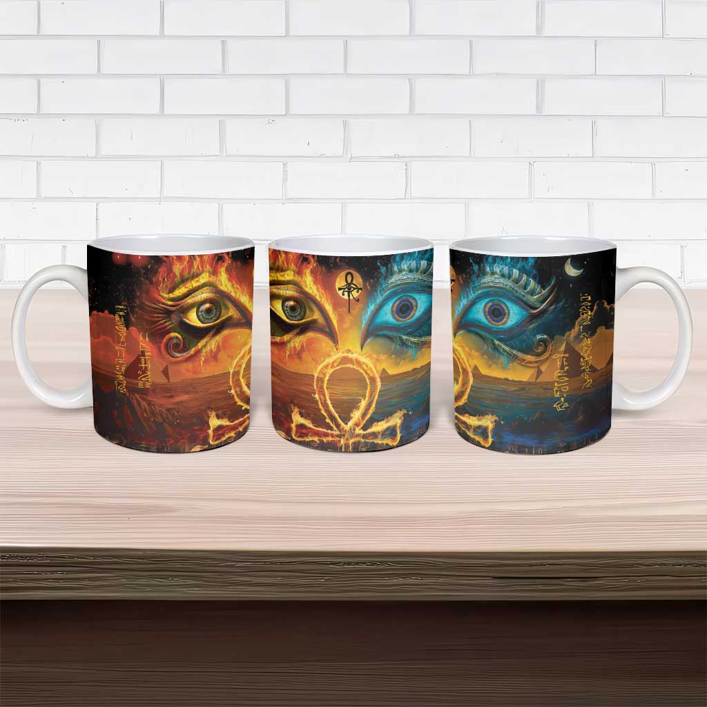 Eye of Ra and Eye of Horus Ceramic Mug Power and Magic Ancient Egyptian Mythology