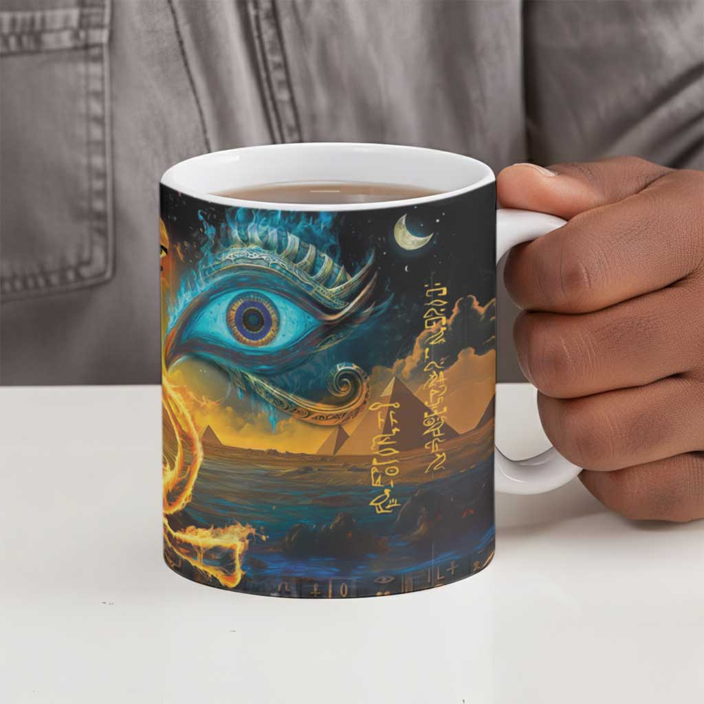 Eye of Ra and Eye of Horus Ceramic Mug Power and Magic Ancient Egyptian Mythology