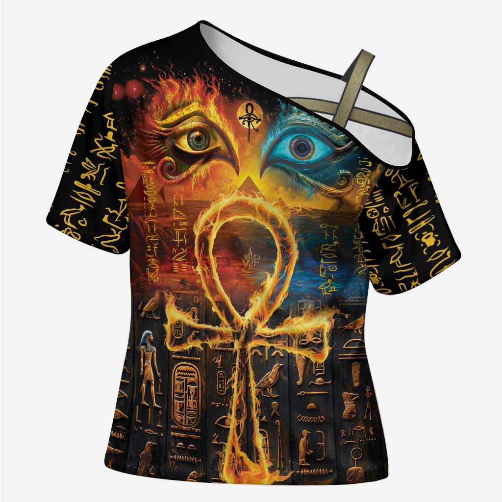 Eye of Ra and Eye of Horus Cross Shoulder Shirt Power and Magic Ancient Egyptian Mythology