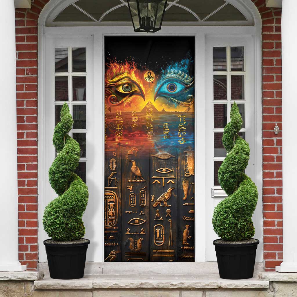 Eye of Ra and Eye of Horus Door Cover Power and Magic Ancient Egyptian Mythology