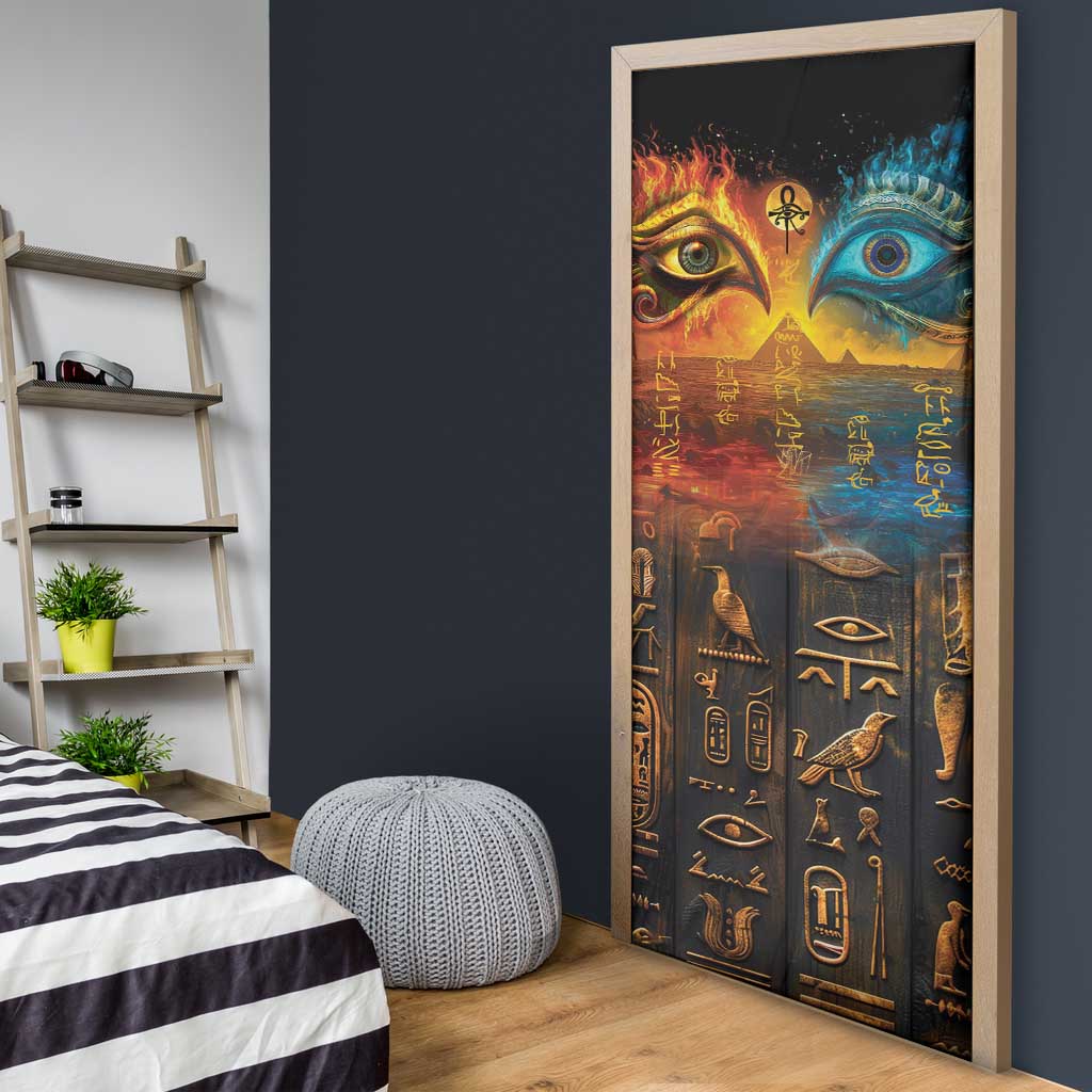 Eye of Ra and Eye of Horus Door Cover Power and Magic Ancient Egyptian Mythology