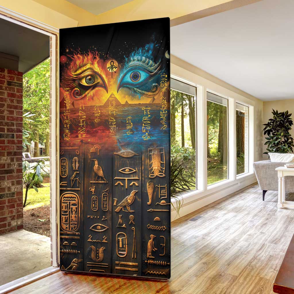 Eye of Ra and Eye of Horus Door Cover Power and Magic Ancient Egyptian Mythology
