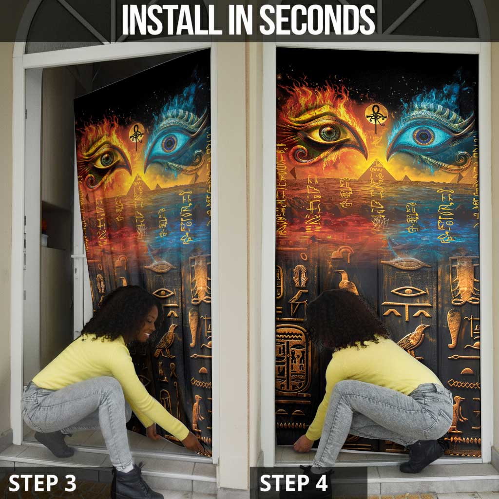 Eye of Ra and Eye of Horus Door Cover Power and Magic Ancient Egyptian Mythology