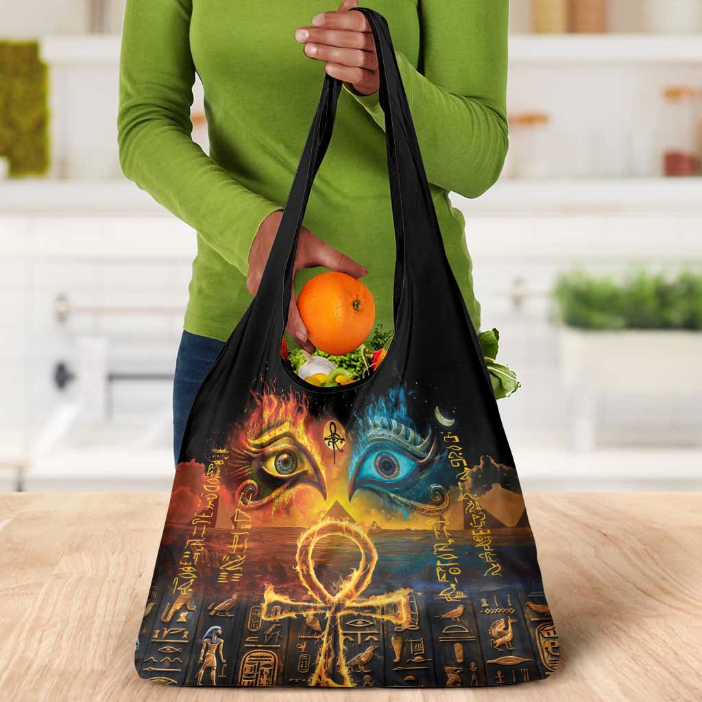 Eye of Ra and Eye of Horus Grocery Bag Power and Magic Ancient Egyptian Mythology