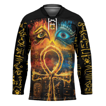 Eye of Ra and Eye of Horus Hockey Jersey Power and Magic Ancient Egyptian Mythology