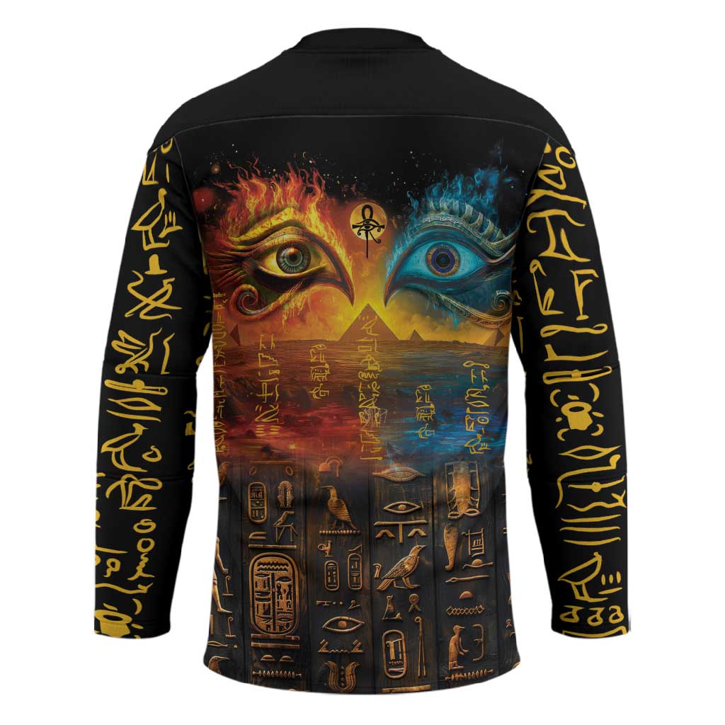 Eye of Ra and Eye of Horus Hockey Jersey Power and Magic Ancient Egyptian Mythology