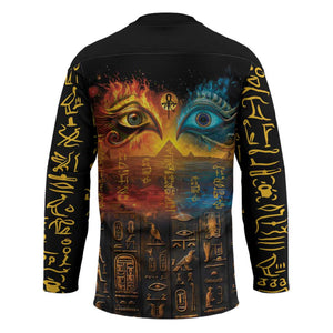 Eye of Ra and Eye of Horus Hockey Jersey Power and Magic Ancient Egyptian Mythology