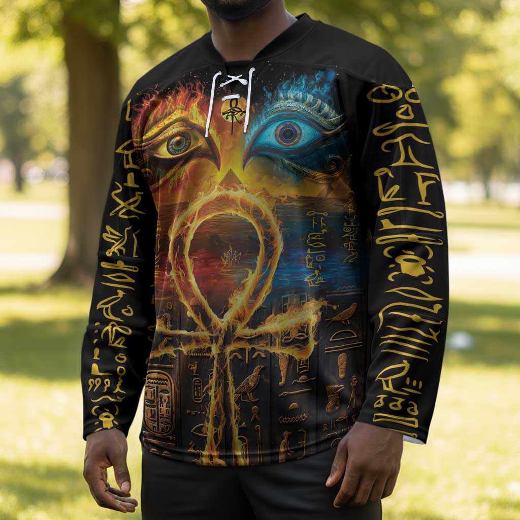 Eye of Ra and Eye of Horus Hockey Jersey Power and Magic Ancient Egyptian Mythology