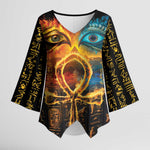 Eye of Ra and Eye of Horus Kimono Sleeve Blouse Power and Magic Ancient Egyptian Mythology