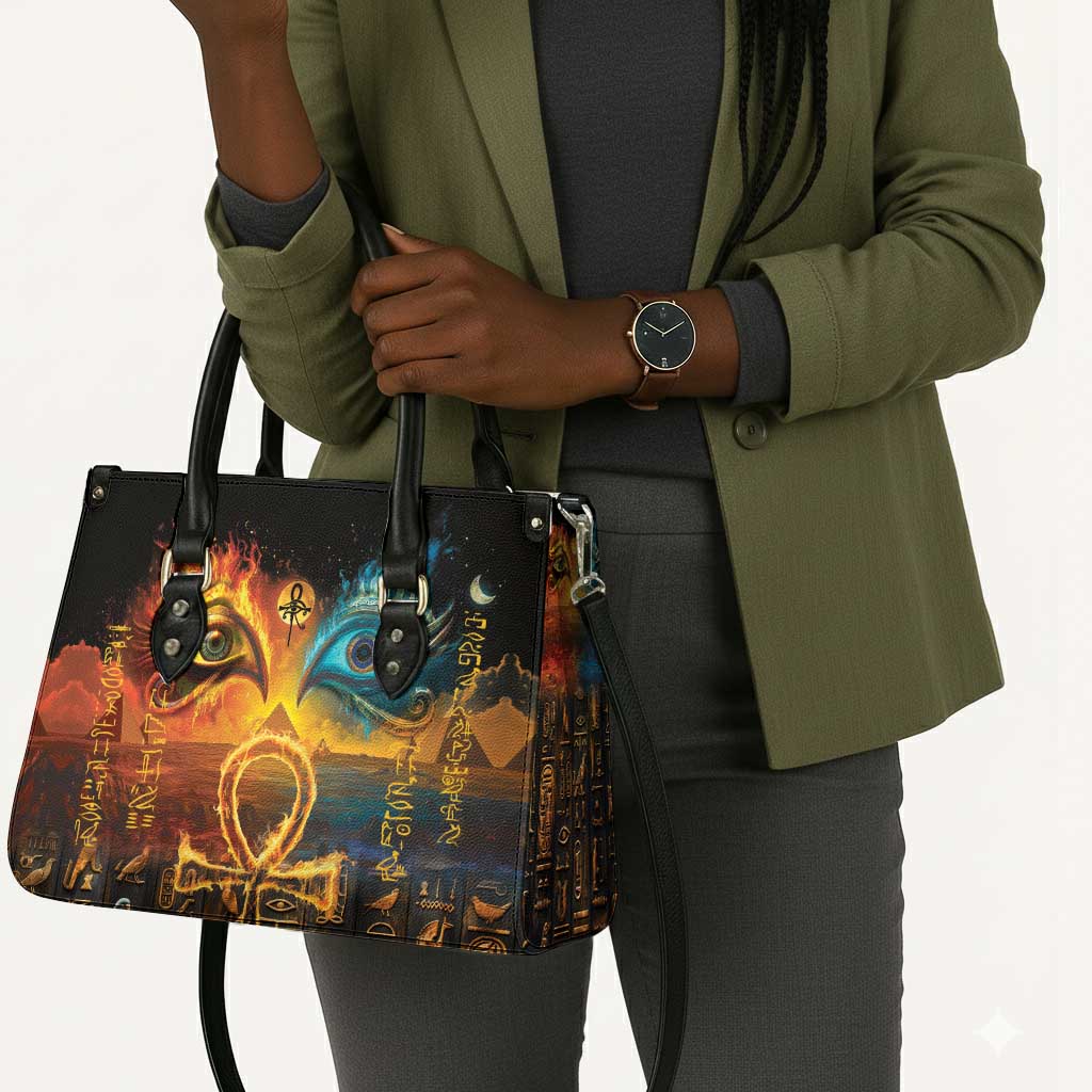Eye of Ra and Eye of Horus Leather Bag Power and Magic Ancient Egyptian Mythology