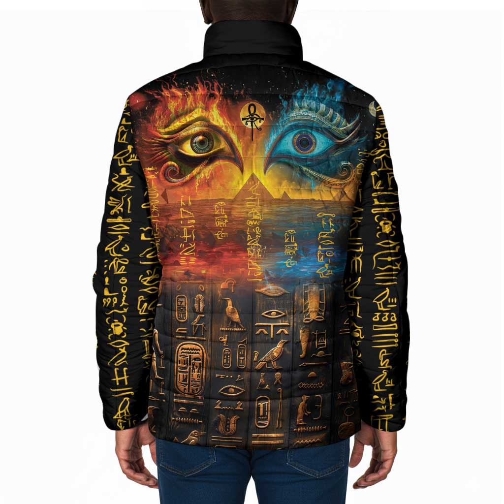Eye of Ra and Eye of Horus Padded Jacket Power and Magic Ancient Egyptian Mythology
