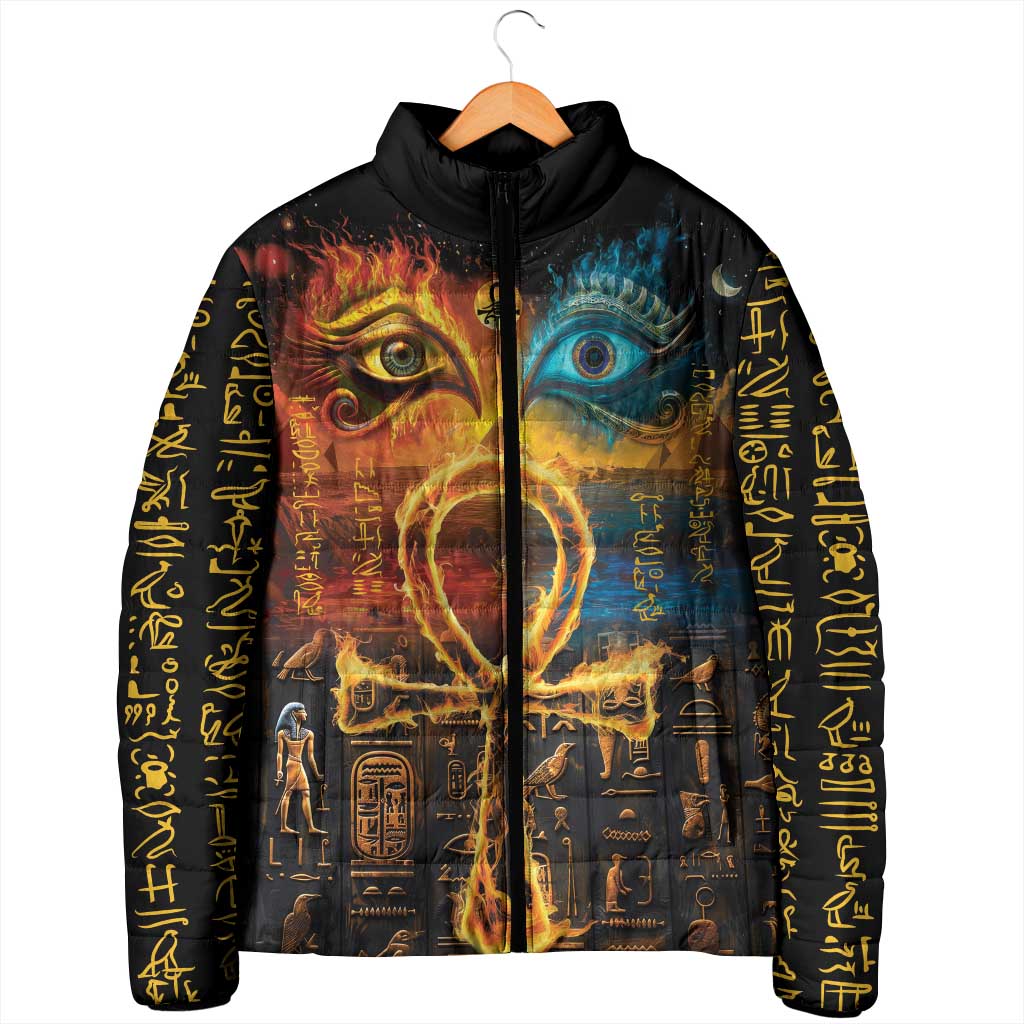 Eye of Ra and Eye of Horus Padded Jacket Power and Magic Ancient Egyptian Mythology