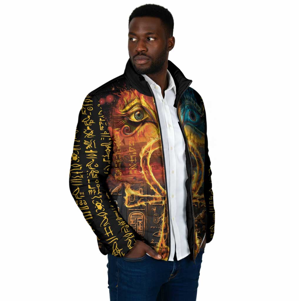 Eye of Ra and Eye of Horus Padded Jacket Power and Magic Ancient Egyptian Mythology