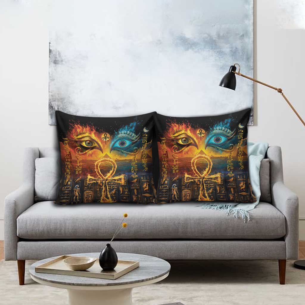 Eye of Ra and Eye of Horus Pillow Cover Power and Magic Ancient Egyptian Mythology