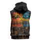 Eye of Ra and Eye of Horus Sleeveless Hoodie Power and Magic Ancient Egyptian Mythology - African Pride