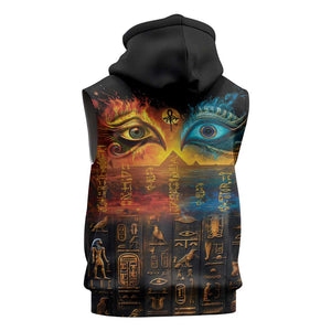 Eye of Ra and Eye of Horus Sleeveless Hoodie Power and Magic Ancient Egyptian Mythology - African Pride