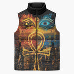 Eye of Ra and Eye of Horus Sleeveless Puffer Jacket Power and Magic Ancient Egyptian Mythology