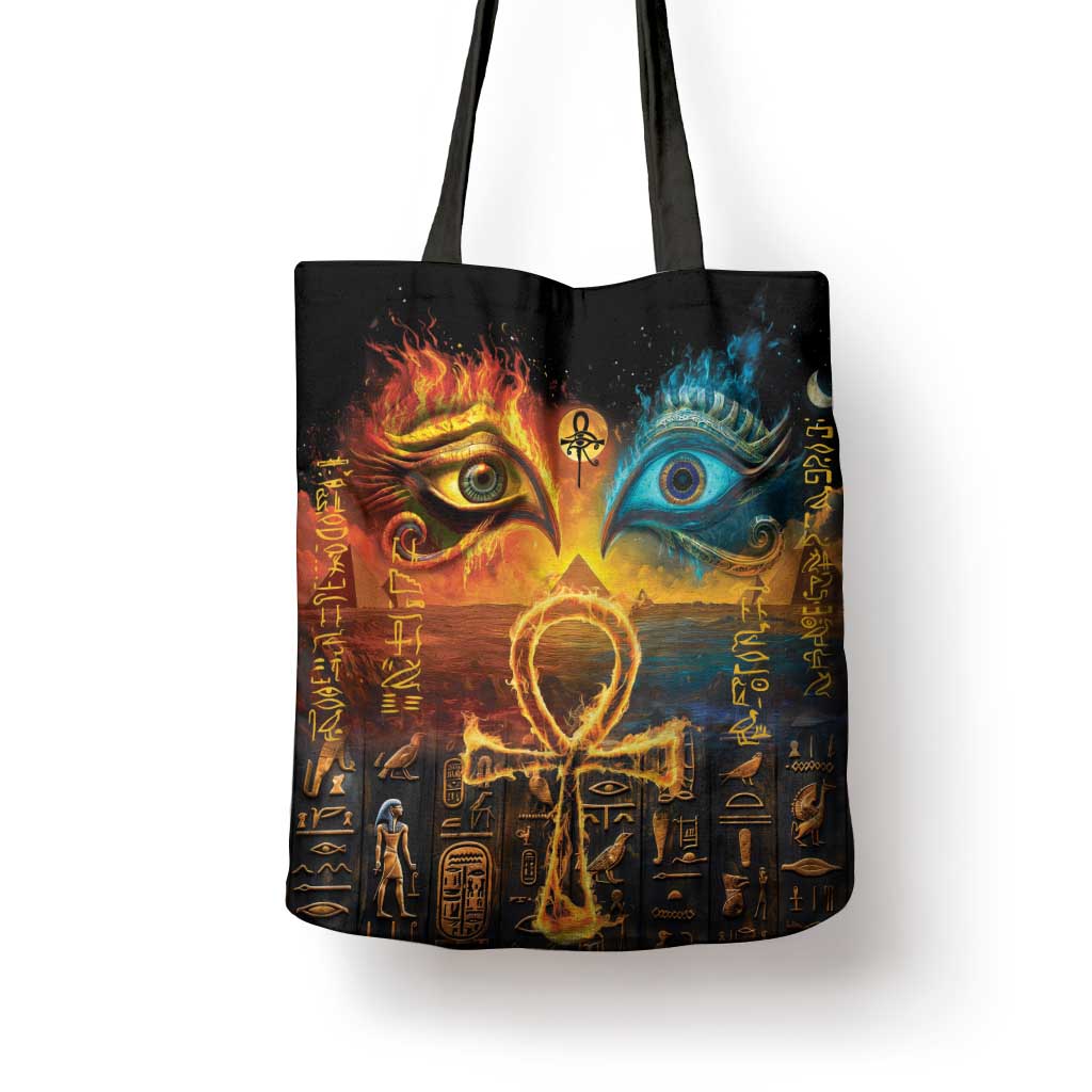 Eye of Ra and Eye of Horus Tote Bag Power and Magic Ancient Egyptian Mythology