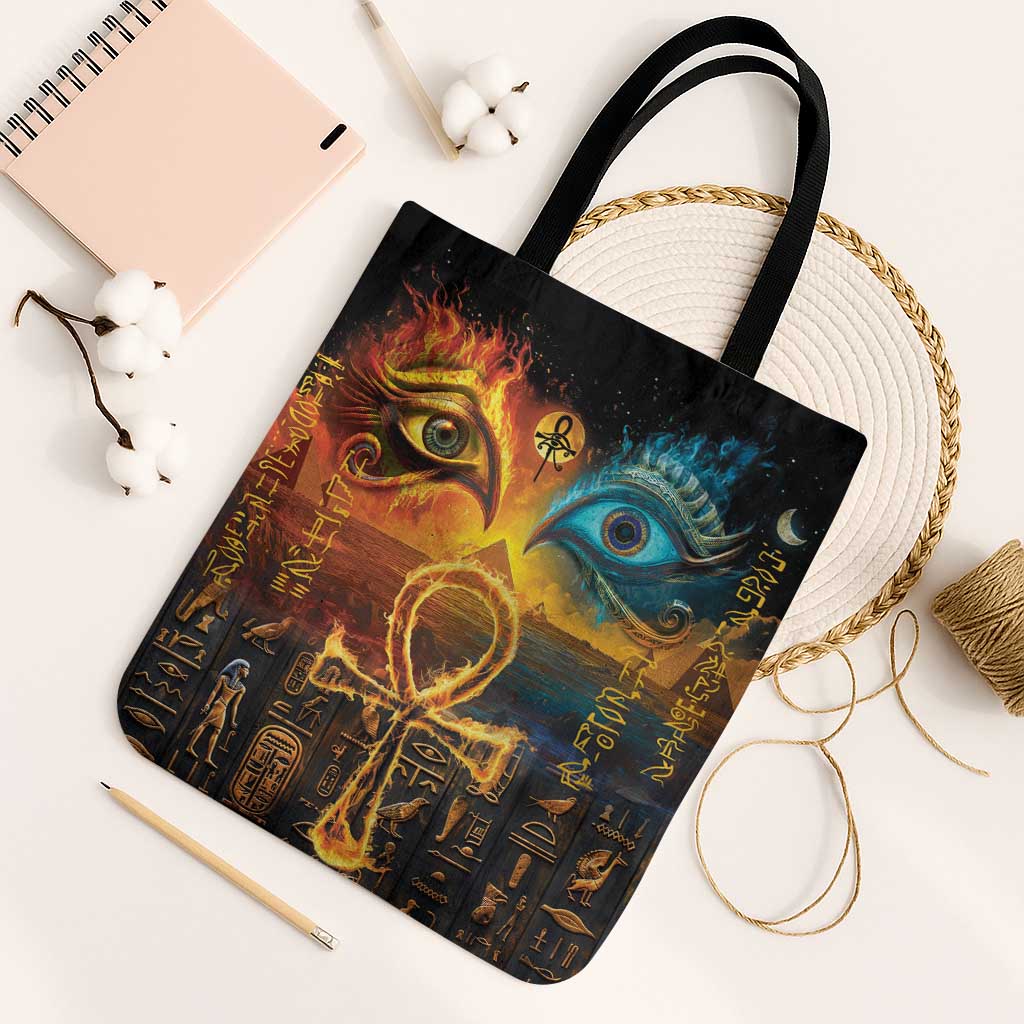 Eye of Ra and Eye of Horus Tote Bag Power and Magic Ancient Egyptian Mythology