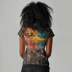 Eye of Ra and Eye of Horus Women V-Neck T-Shirt Power and Magic Ancient Egyptian Mythology