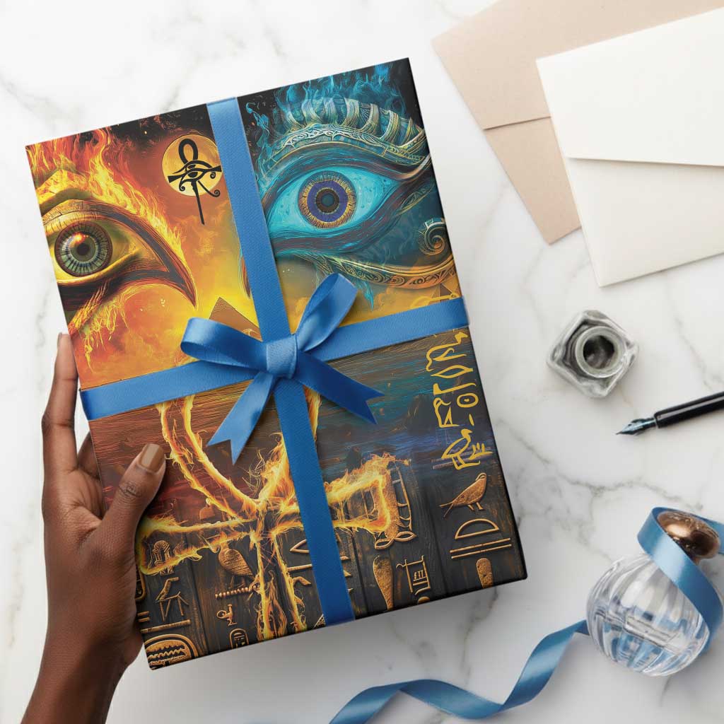 Eye of Ra and Eye of Horus Wrapping Paper Power and Magic Ancient Egyptian Mythology - African Pride