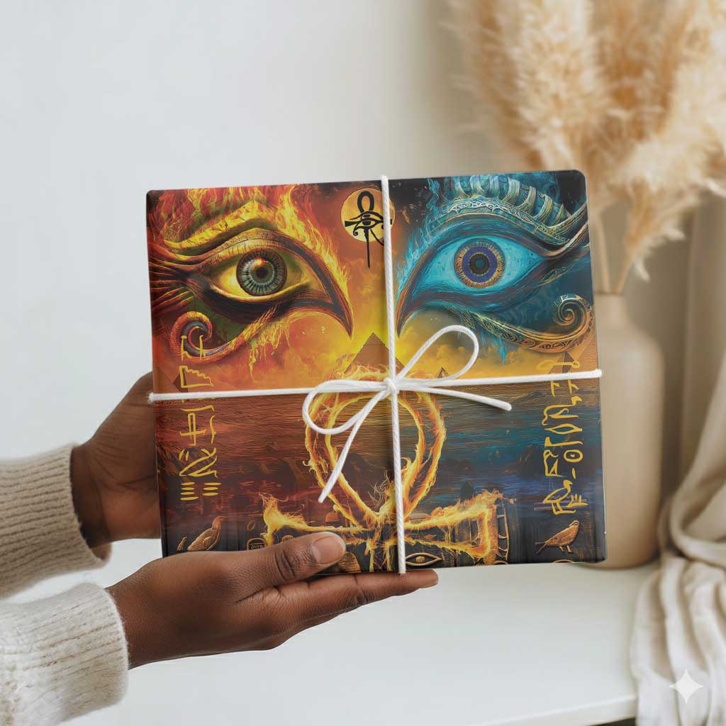 Eye of Ra and Eye of Horus Wrapping Paper Power and Magic Ancient Egyptian Mythology - African Pride