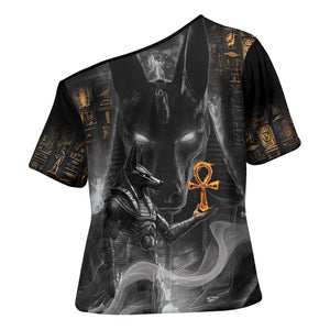 Mythical Anubis Cross Shoulder Shirt The Egyptian God of Death