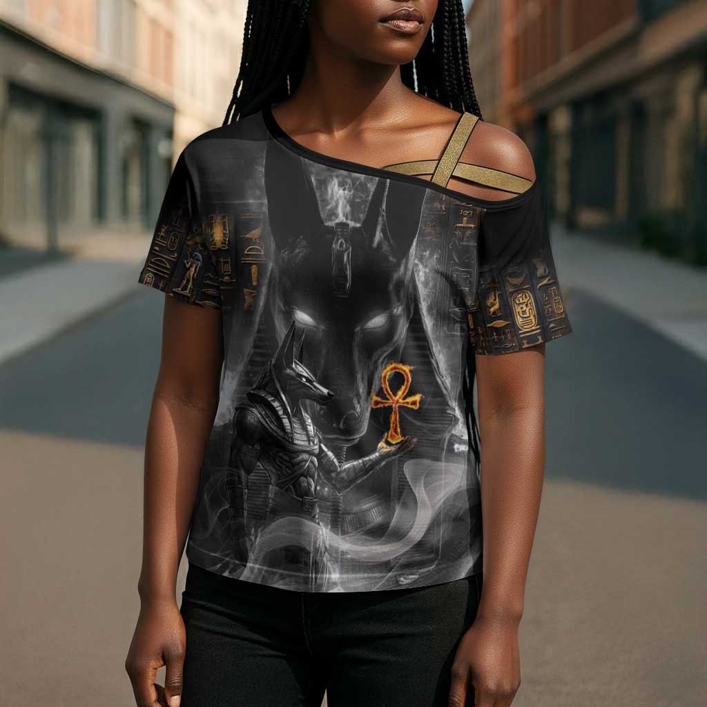 Mythical Anubis Cross Shoulder Shirt The Egyptian God of Death