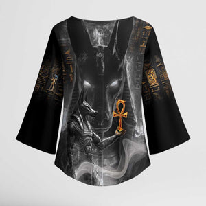 Mythical Anubis Kimono Sleeve Blouse The Egyptian God of Death