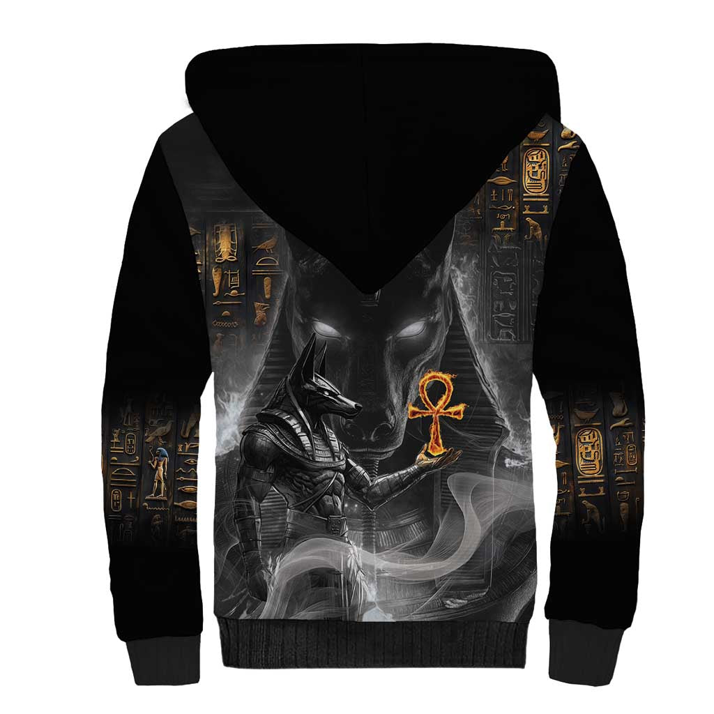 Mythical Anubis Sherpa Hoodie The Egyptian God of Death