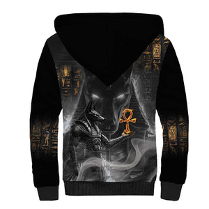 Mythical Anubis Sherpa Hoodie The Egyptian God of Death