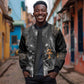 Mythical Anubis Sleeve Zip Bomber Jacket The Egyptian God of Death
