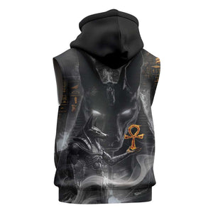 Mythical Anubis Sleeveless Hoodie The Egyptian God of Death - African Pride