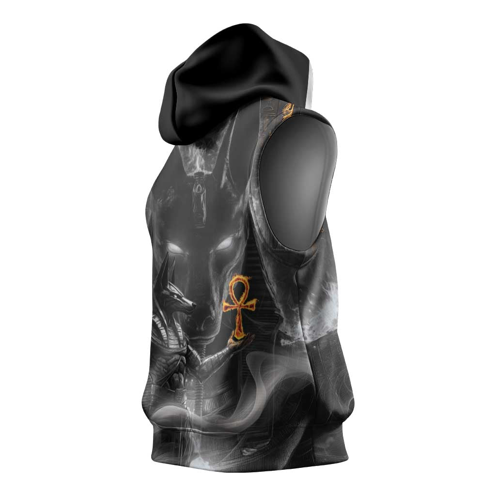 Mythical Anubis Sleeveless Hoodie The Egyptian God of Death - African Pride