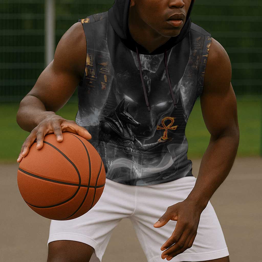 Mythical Anubis Sleeveless Hoodie The Egyptian God of Death - African Pride